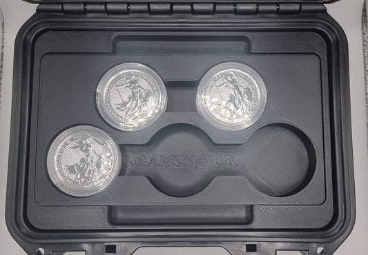 1oz Bars & 1oz Coins Waterproof Hard Carry Case – Dual Storage