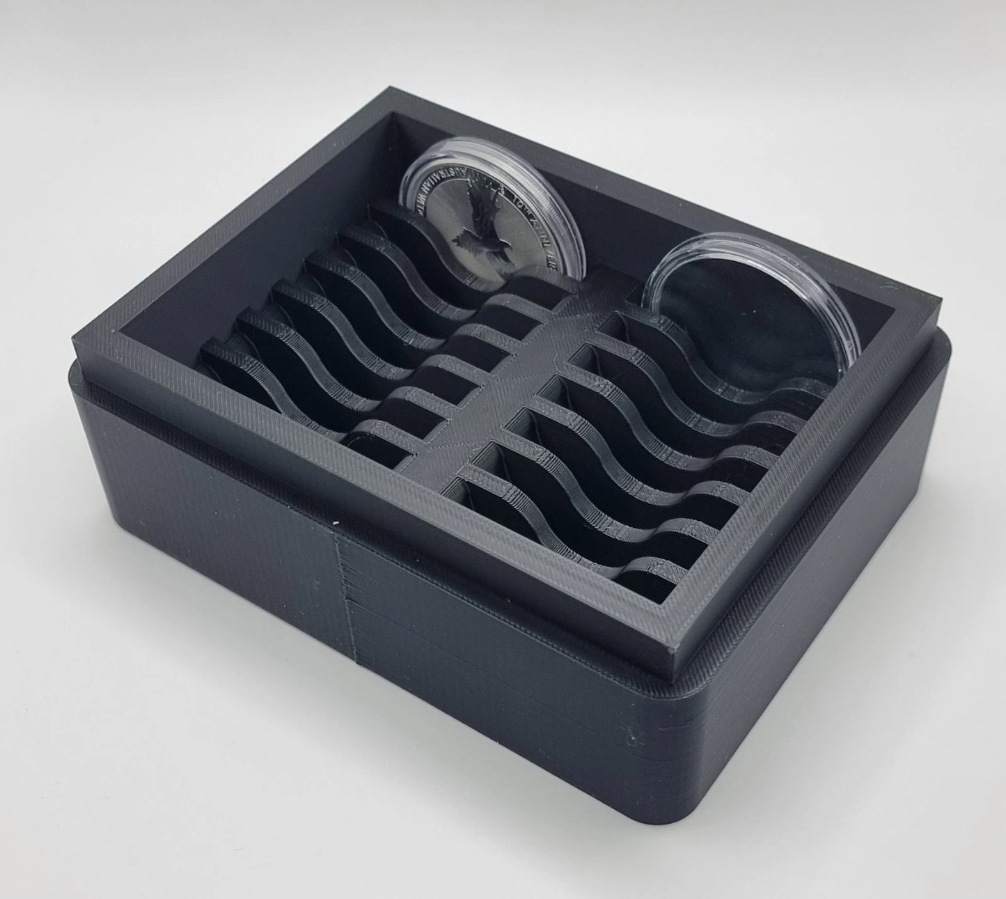 1oz Silver Coin Storage Box – 41mm Capsules, Stackable