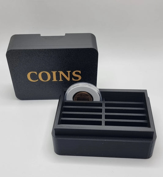 40mm Coin Capsule Storage Box – Holds 12 Capsules