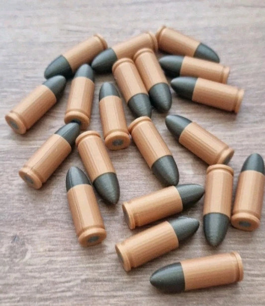 20x Replica Life-Size 9mm Bullets
