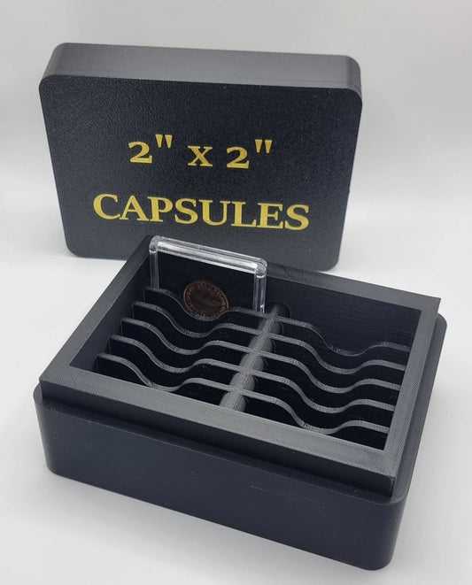2" x 2" Square Coin Capsule Storage Box – Stackable